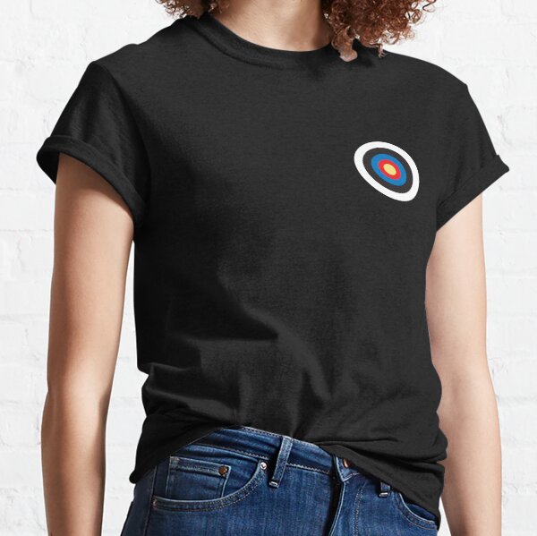 Bulls eye. On Breast, Red, White, Blue, Roundel, Target. SMALL ON BLACK. Classic T-Shirt