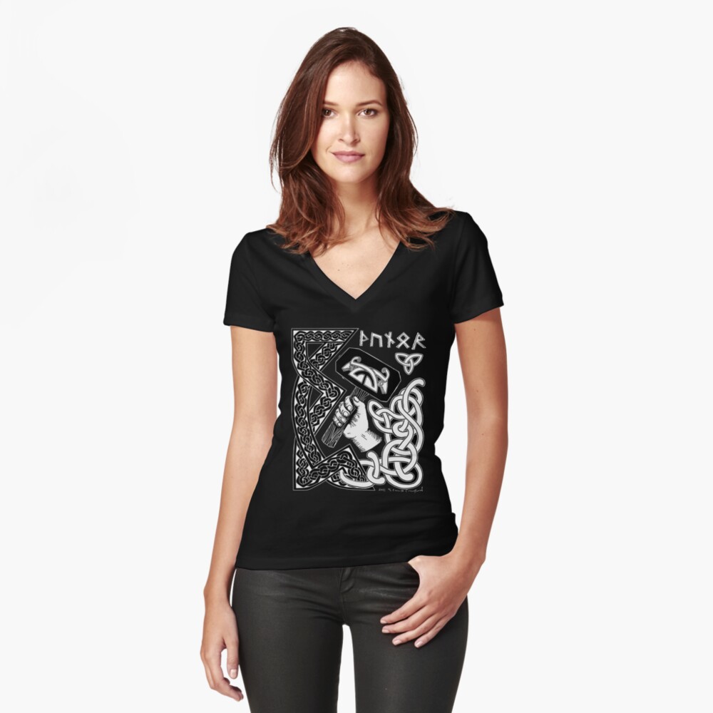 Item preview, Fitted V-Neck T-Shirt designed and sold by CorpseCafe.