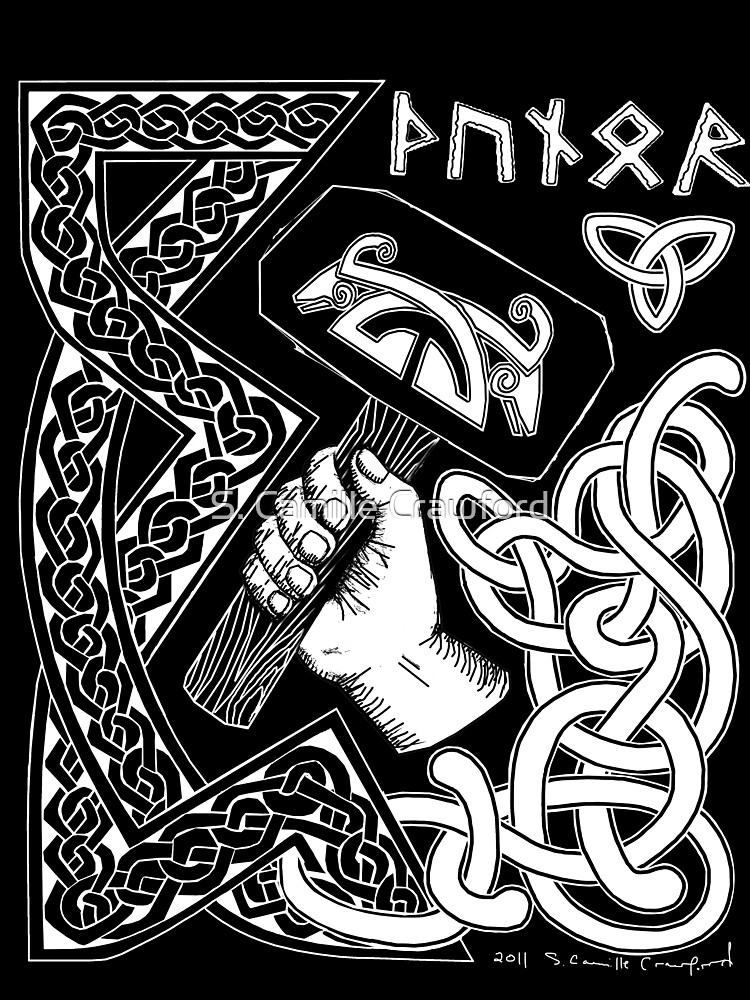 Thumbnail 5 of 5, Graphic T-Shirt, Thunor designed and sold by S. Camille Crawford.