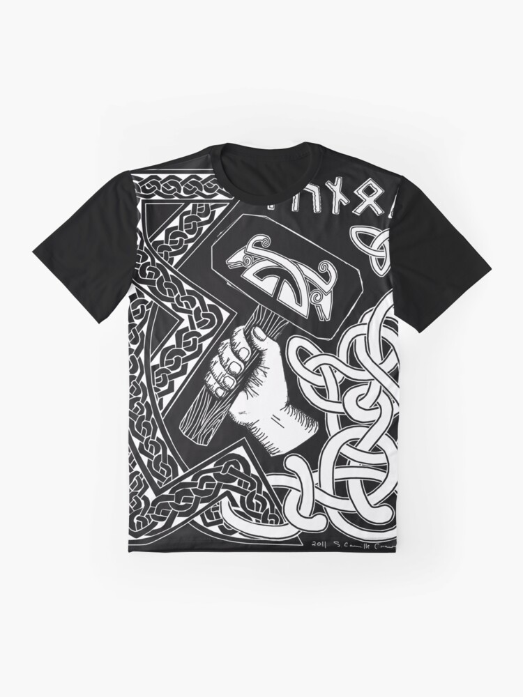 Thumbnail 4 of 5, Graphic T-Shirt, Thunor designed and sold by S. Camille Crawford.