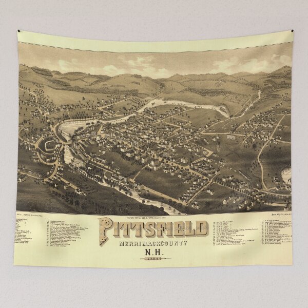 Item preview, Aerial View of Pittsfield, New Hampshire (1884) designed and sold by allhistory.