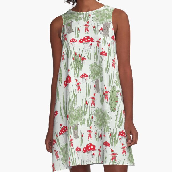 Gnome Hide-and-Seek A-Line Dress