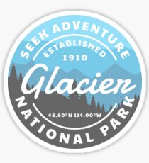 Glacier National Park Retro Mountain Sticker Sticker