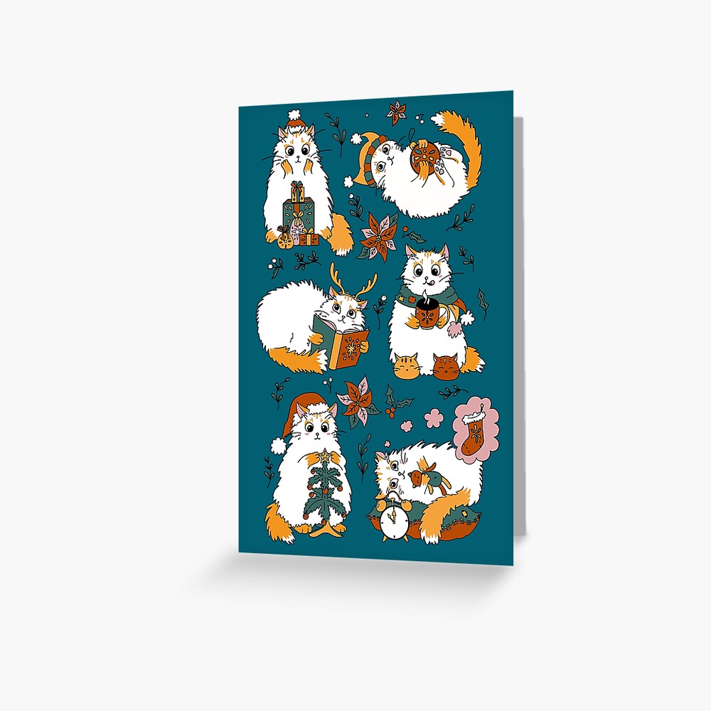 &quot;Christmas cats&quot; Greeting Card for Sale by Elenanaylor | Redbubble