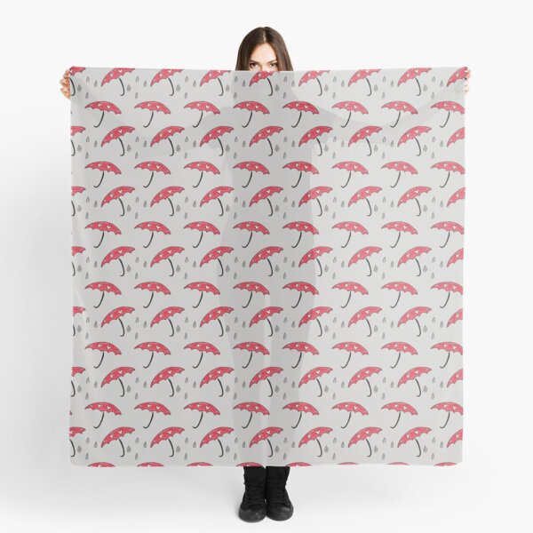 Heart Umbrellas in the Rain Scarf