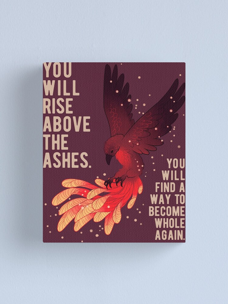 Alternate view of "You Will Rise Above the Ashes" Phoenix Canvas Print