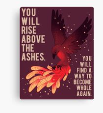 "You Will Rise Above the Ashes" Phoenix Canvas Print