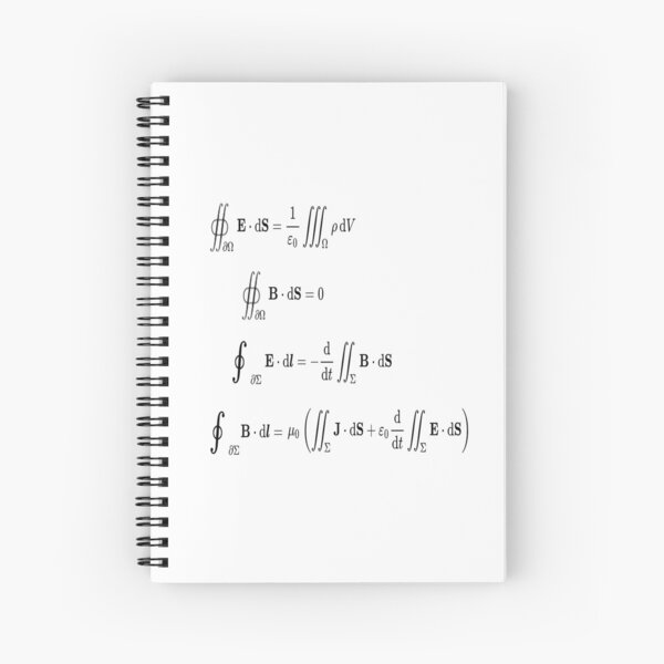 Maxwell's equations, #Maxwells, #equations, #MaxwellsEquations, Maxwell, equation, MaxwellEquations, #Physics, Electricity, Electrodynamics, Electromagnetism Spiral Notebook