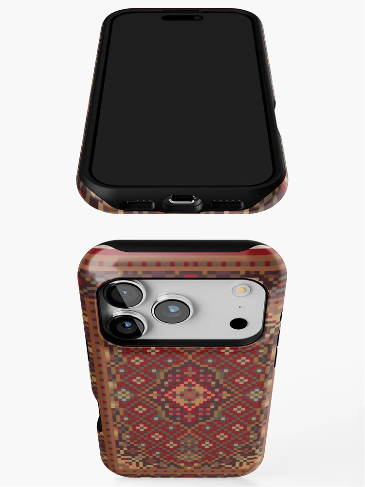Thumbnail 3 of 4, iPhone Case, Big Lebowski Pixel Rug designed and sold by Shy Guy's Pixels.
