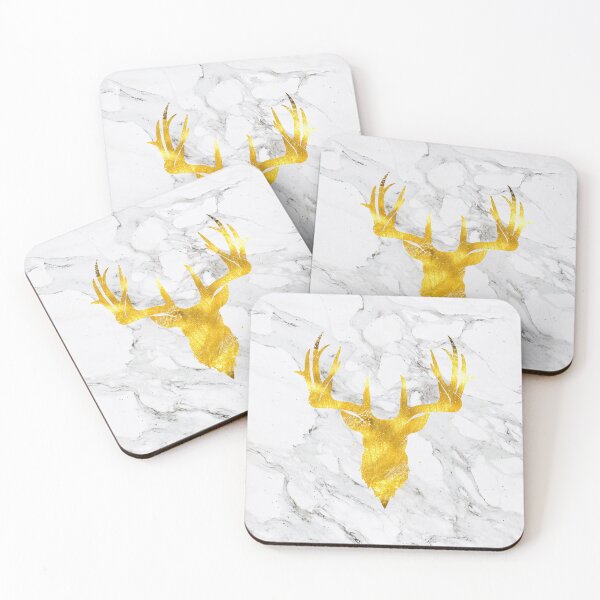 Item preview, Golden Deer Silhouette On Marble designed and sold by cadinera.