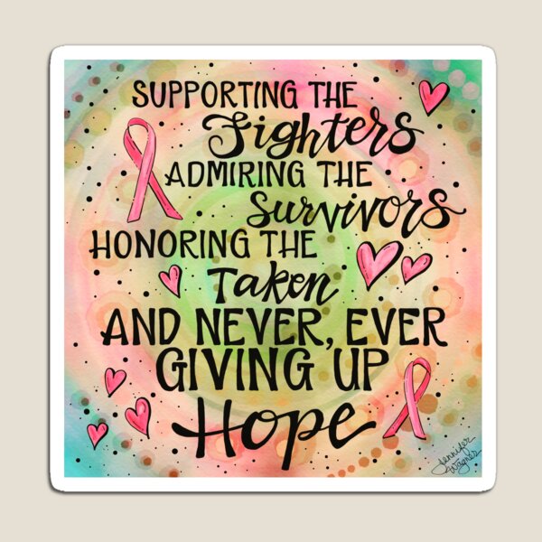 Pretty Pink Breast Cancer Awareness Magnet