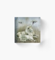 Spirit Of The White Lions Acrylic Block