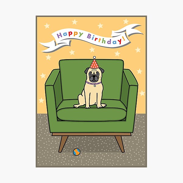 Impression Photo Anniversaire Carlin Orange Par Dreamingdogs Redbubble