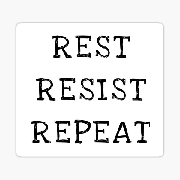 Vista previa del artículo con la obra «Resto resistir Repetir Político feminista Anti Trump regalos», diseñado y vendido por gillys.