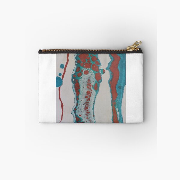 Item preview, Fluid art painting - teal, coral, white designed and sold by themuseinspired.
