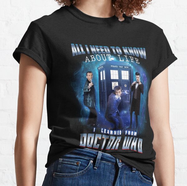 Alles, was ich über das Leben wissen muss Ich lernte Doctor Who Classic T-Shirt