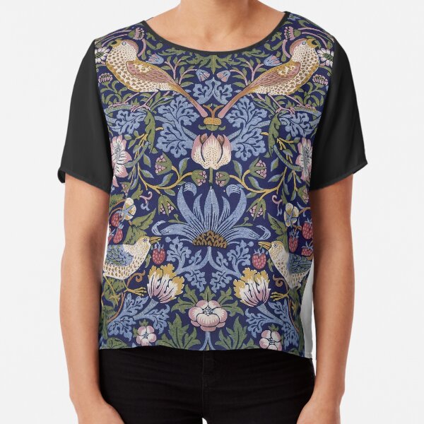 William Morris Strawberry Thief Design 1883 Chiffon Top