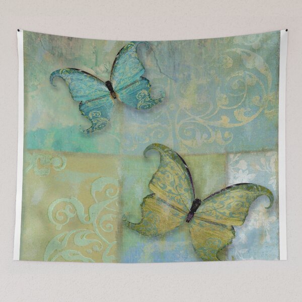 Item preview, Damask Butterflies II designed and sold by Sasha Art Gallery.
