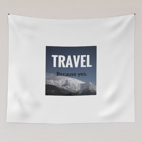 Item preview, TRAVEL. Because Yes.  designed and sold by DoodleDashCollective.