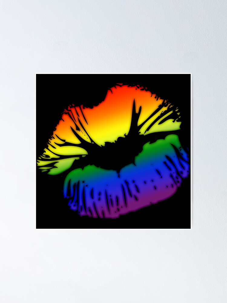 Lgbtq Big Kissing Lips Poster For Sale By Valador Redbubble