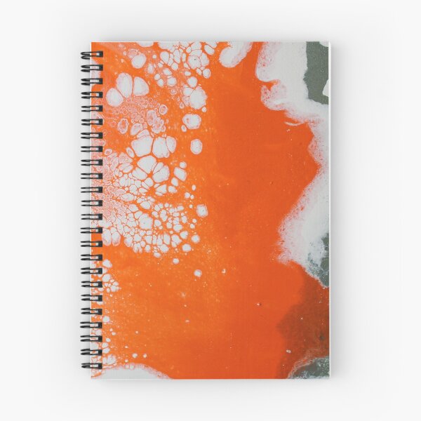 Item preview, fluid art painting - Orange, olive, white and blue splash designed and sold by themuseinspired.