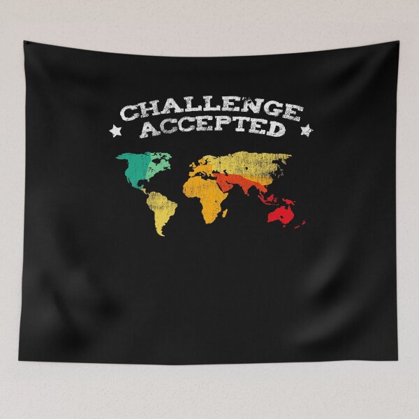 Item preview, Challenge Accepted Map Travel World Adventure designed and sold by Kieran Abbott.