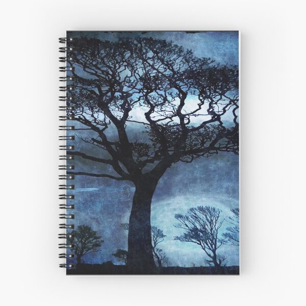 Item preview, Windswept Downland Treescape in Blue designed and sold by mister-john.