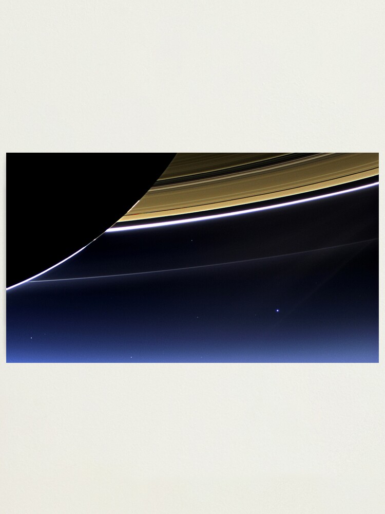 Alternate view of Earth and Saturn - The Day Earth Smiled Photographic Print