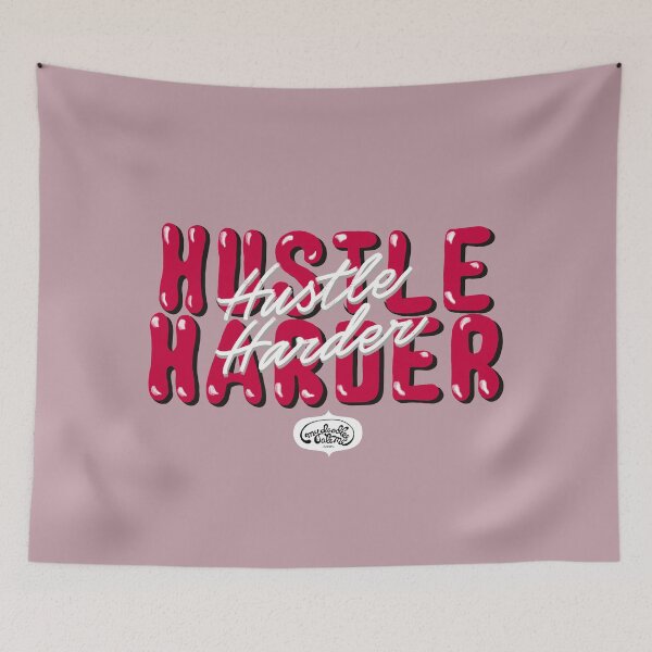 Item preview, Hustle Harder Work Culture Lettering Art (Blush Pink) designed and sold by mydoodlesateme.