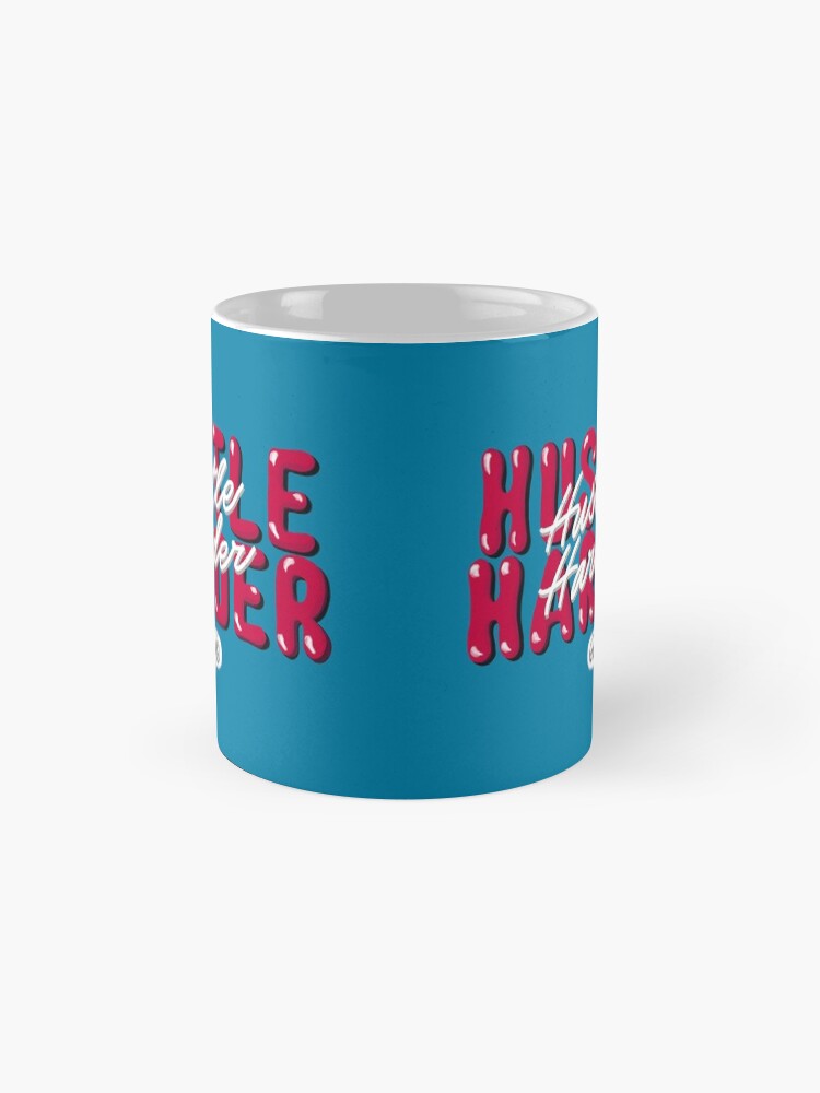Alternate view of Hustle Harder Pop Culture Lettering Art (Blue) Mug