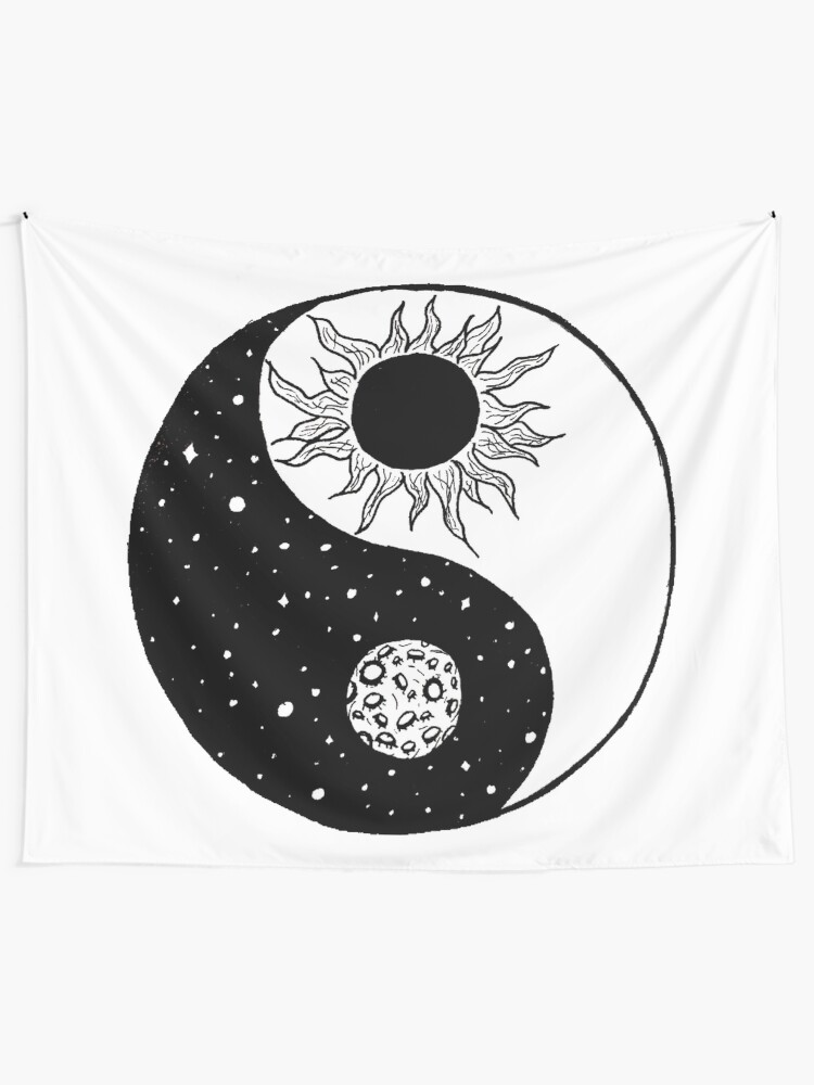 Alternate view of Sun and Moon Yin and Yang Tapestry