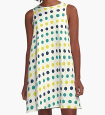 Patrón puntos de colores A-Line Dress