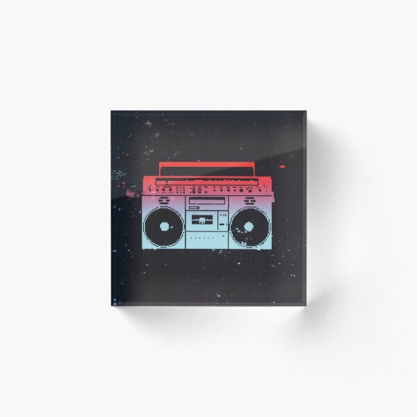 Boombox Acrylic Block