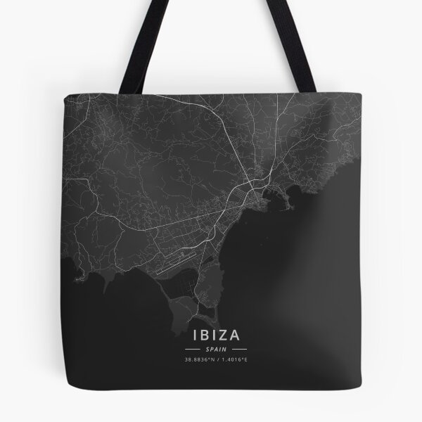 Item preview, Ibiza, Spain Dark Map designed and sold by DesignerMapArt.