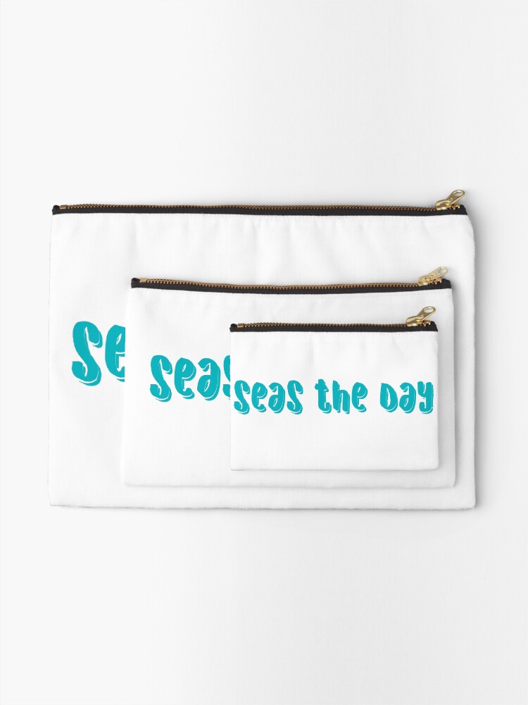 Alternate view of seas the day- sky blue Zipper Pouch