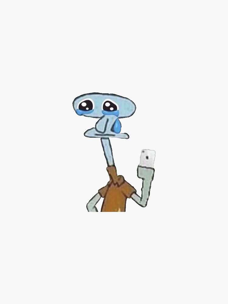 "Sad squidward:/" Sticker by jensgill | Redbubble