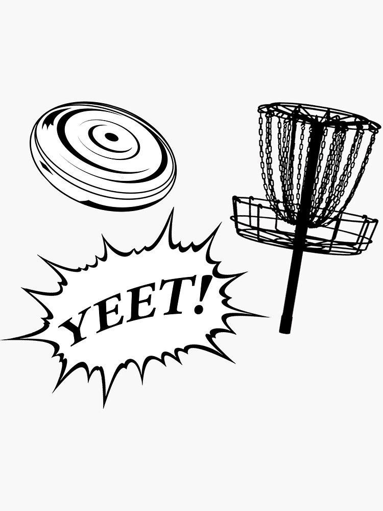 "YEET DISC GOLF COURSE MEME funny throw action tshirt " Sticker by