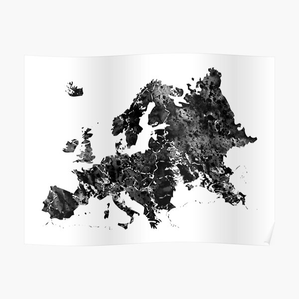 "Map of Europe" Poster by erzebetth Redbubble
