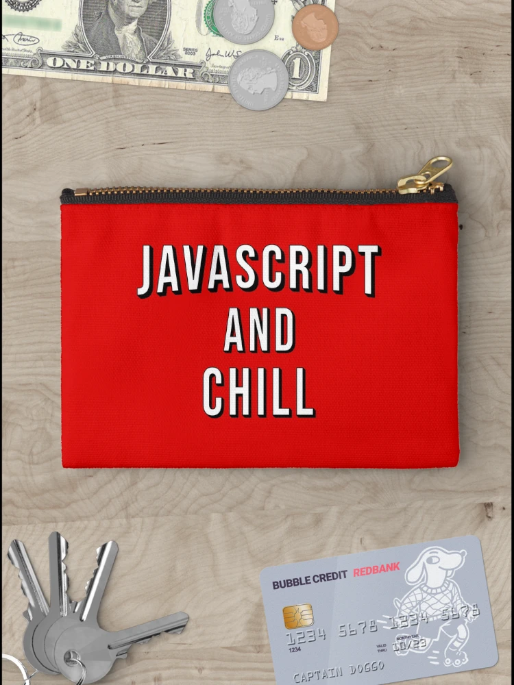 Aperçu 3 sur 4. Pochette avec l'œuvre JavaScript et Chill créée et vendue par Paper Oshi.