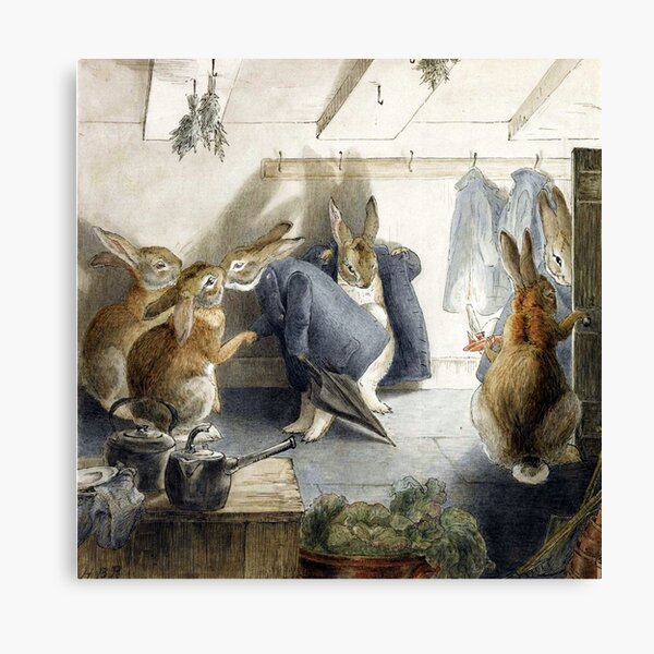 Departure - The Rabbit's Christmas Party by Beatrix Potter Canvas Print