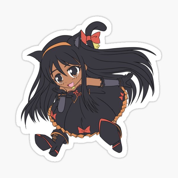 Chibi Black Cat Girl Sticker