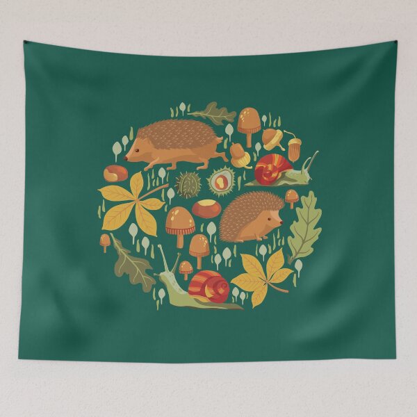 Item preview, Autumn Woodland Hedgehogs designed and sold by Ruby The Illustrator.