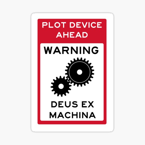 Plot Device Warning Stickers Deus Ex Machina Sticker