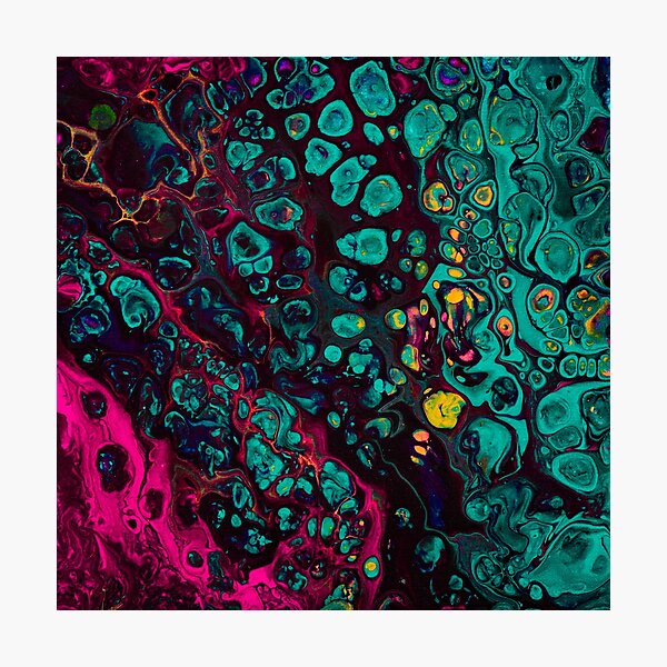 Crunchberries - Teal & Pink Abstract Photographic Print