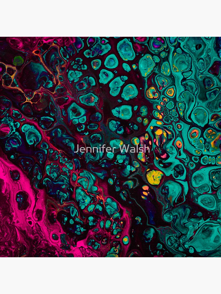 Crunchberries - Teal & Pink Abstract by InsertTitleHere