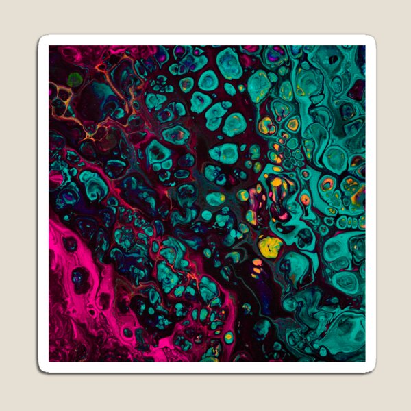 Crunchberries - Teal & Pink Abstract Magnet