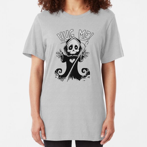 Halloween Hug Me Grim Reaper Slim Fit T-Shirt