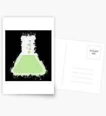 Flask beaker glowing Art Postcards