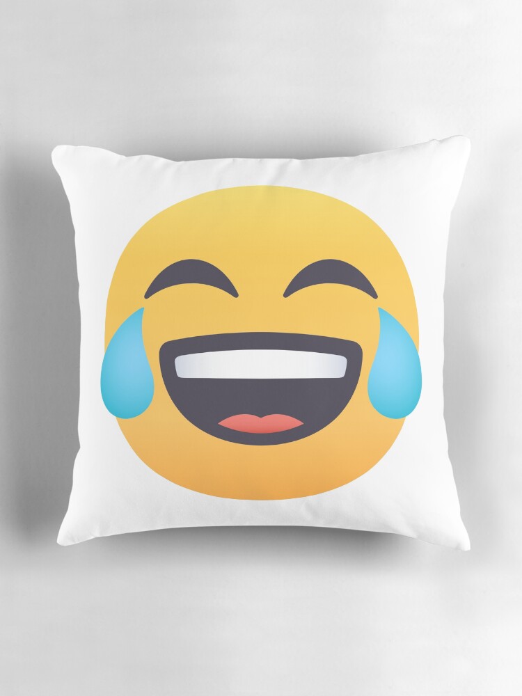 JoyPixels Face with Tears of Joy Emoji Pillow for Sale by JoyPixels Inc. Redbubble