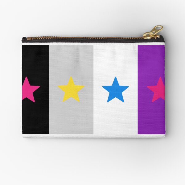 Panromantic Stars Asexual Flag Stripes Asexual T-Shirt Zipper Pouch